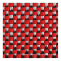 3K red plain carbon aramid hybrid fabric